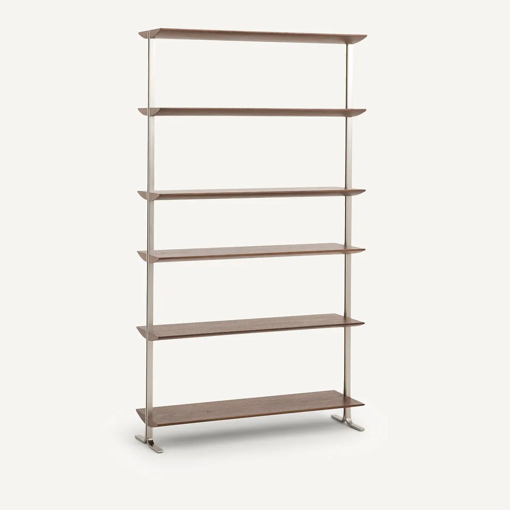 Boekenrek notenhout gefineerd L100 cm, Livel