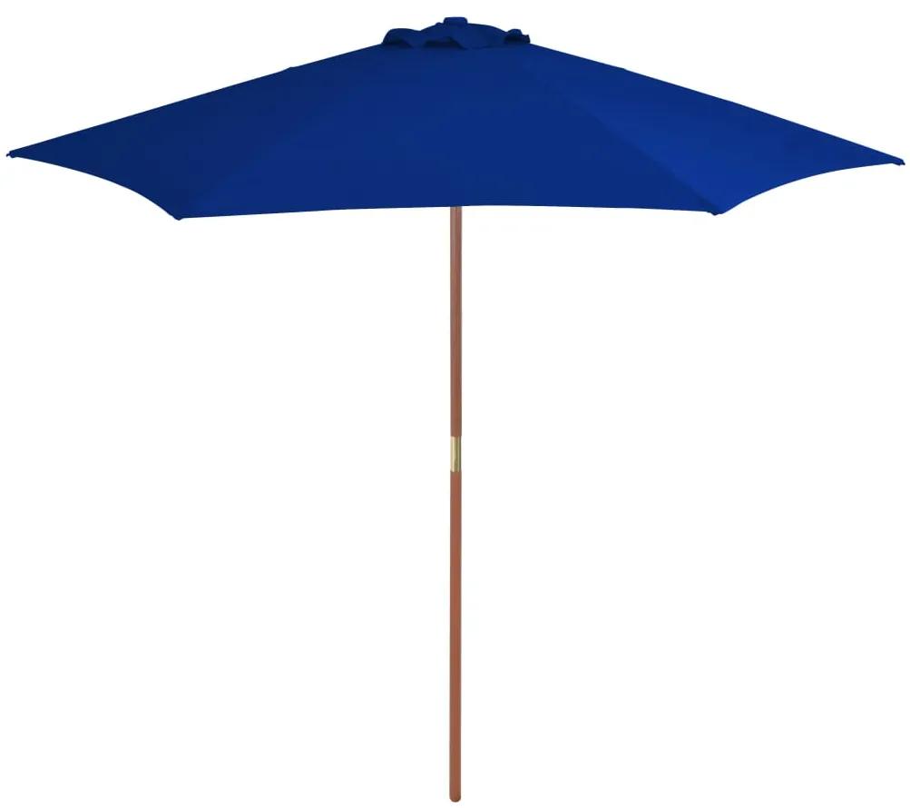 vidaXL Parasol met houten paal 270 cm blauw