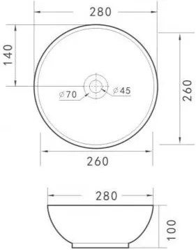 Mueller Sas waskom 28x26x10cm keramiek wit