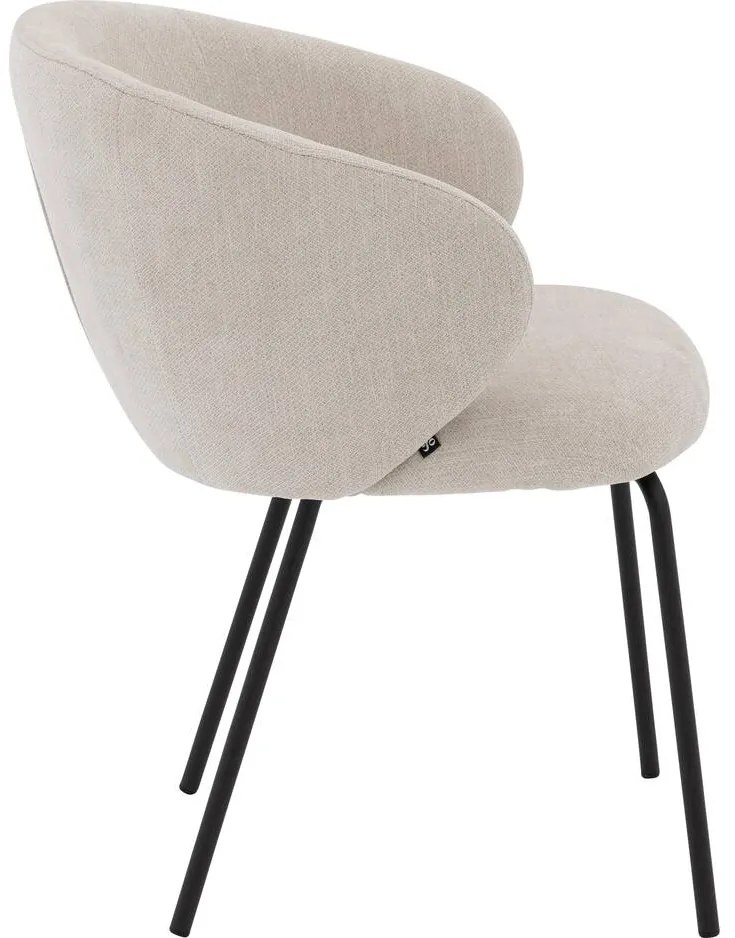 Goossens Stoel Noomi beige stof met armleuning,