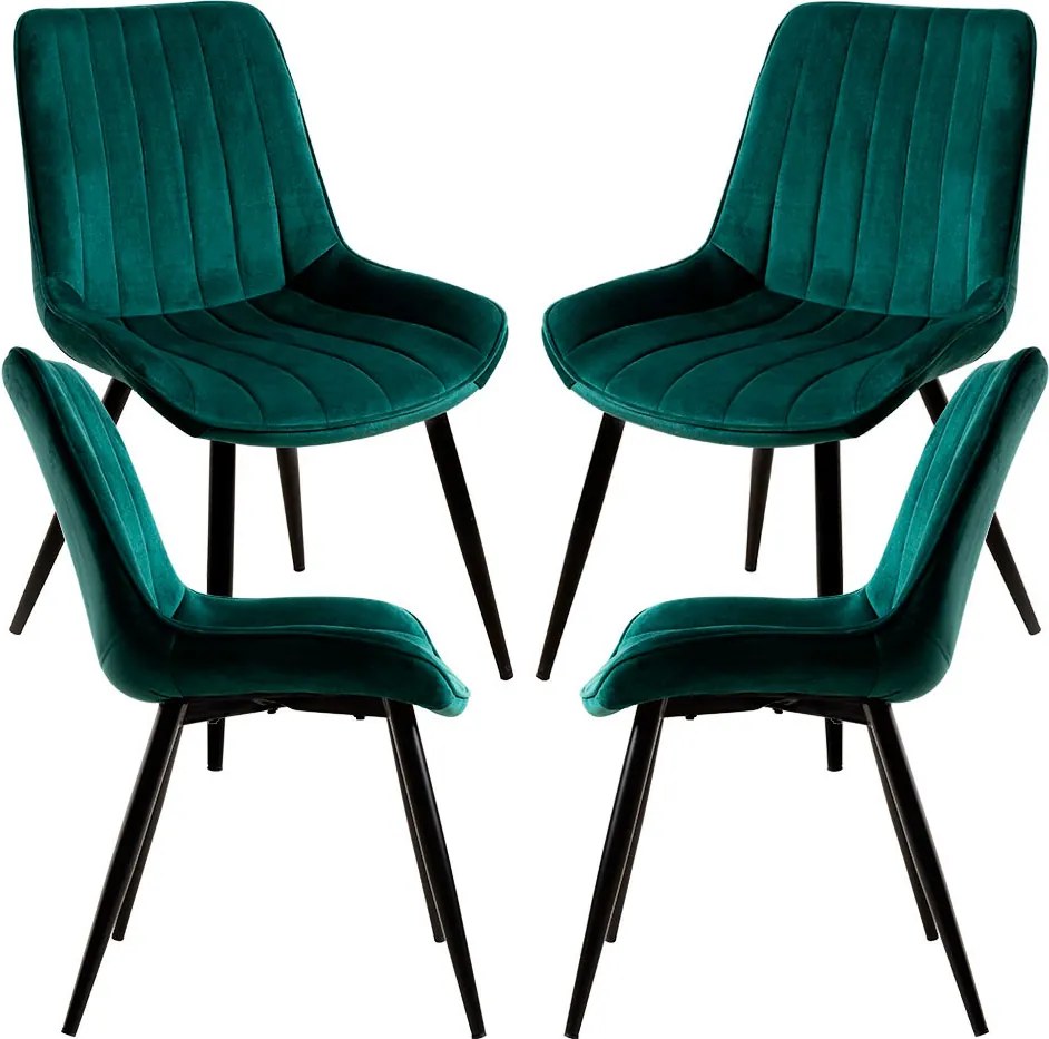 Set 4 Lene Fluwelen Stoelen