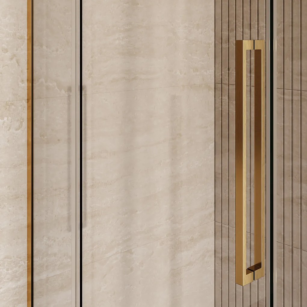 Brauer Stellar douchecabine met draaideur 100x80cm messing geborsteld PVD