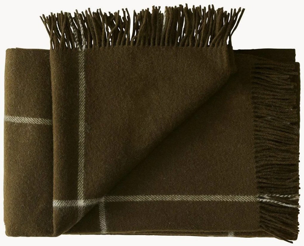 Wollen plaid Mandø met franjes