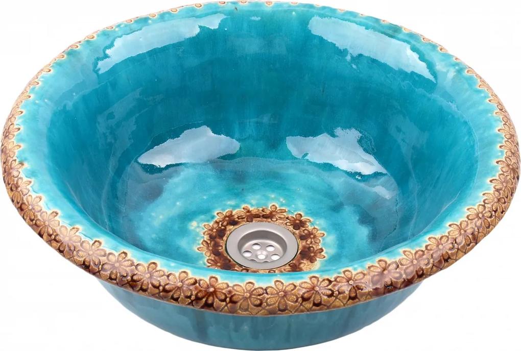 Corales | Turquoise design wastafel | 41 x 15 cm
