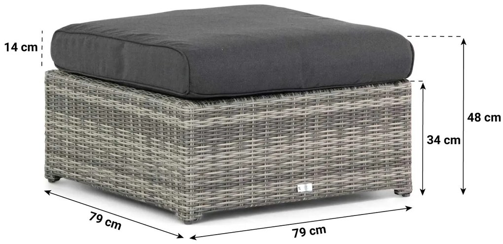 Loungeset 4 personen Wicker Grijs  Garden Collections Giardino