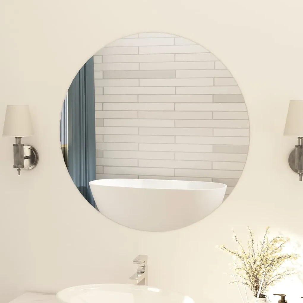 vidaXL Spiegel rond frameloos 80 cm glas