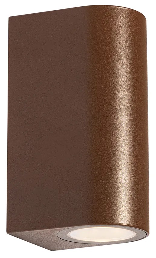 Buiten wandlamp roestbruin kunststof ovaal 2-lichts - Baleno Modern GU10 IP65 Buitenverlichting