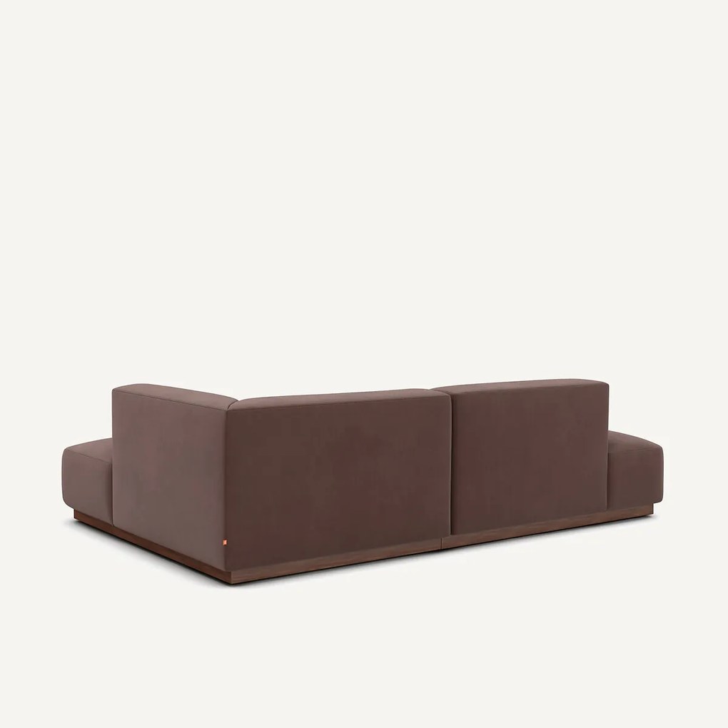 Rechte hoekbank in linnen fluweel, JACOPO