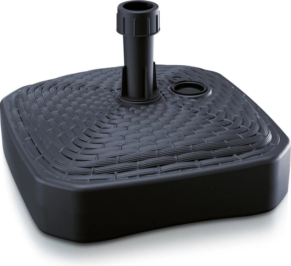 Prosperplast Parasolvoet Rato Vierkant - Rotan Look - Antraciet - 12L - Buisdiameter Ø24 - 30 mm