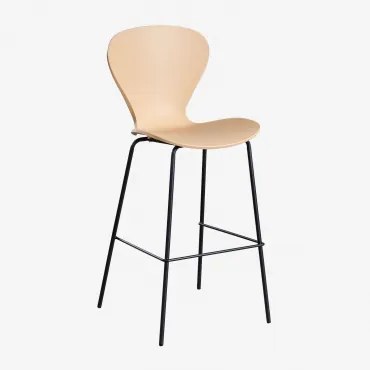 Pak Van 4 Uit Hoge Krukken ↑75 Cm & Zwart & Tarwebruin Polypropyleen & Polypropyleen - Sklum