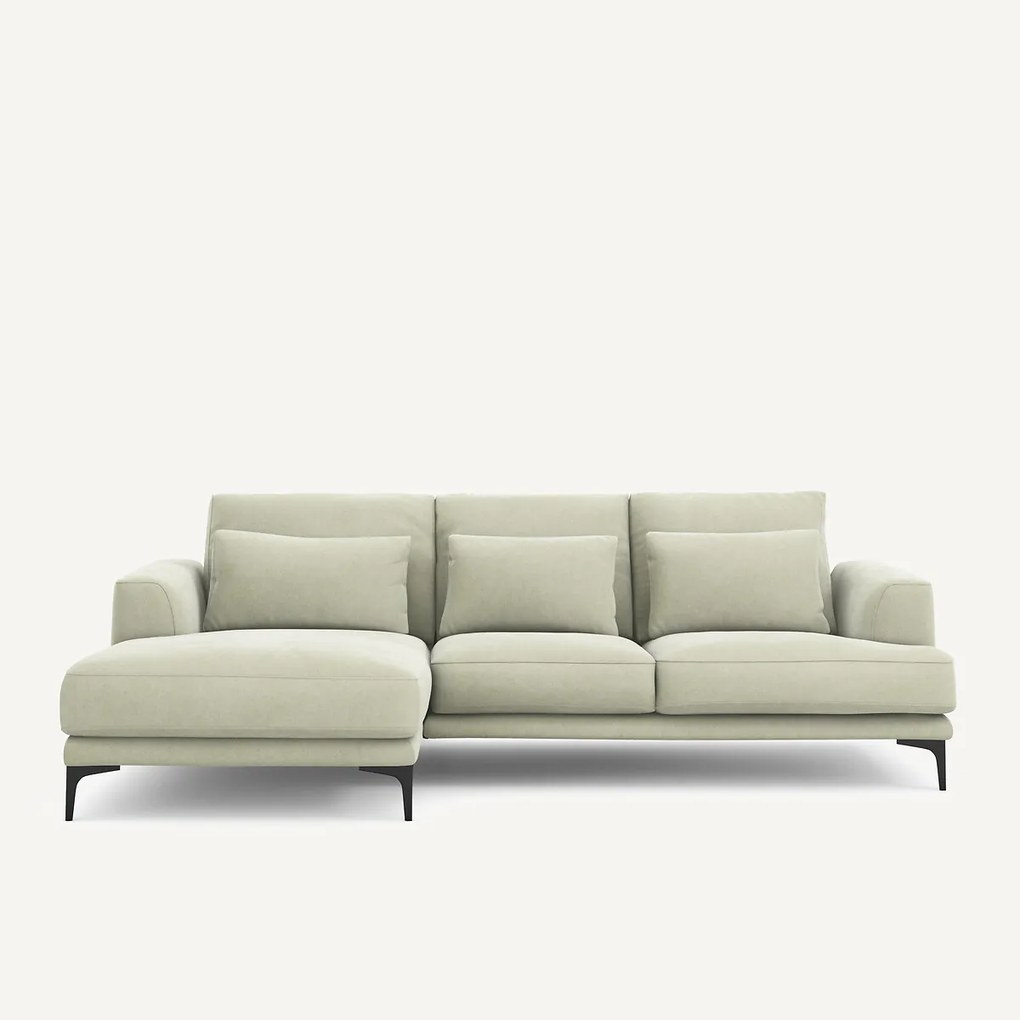 Linkse hoekbank in stonewashed fluweel, Marsile