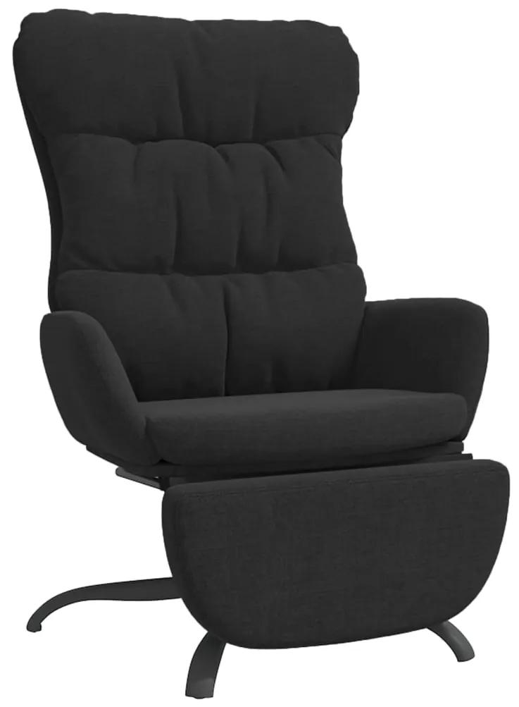 vidaXL Relaxstoel met voetensteun stof zwart