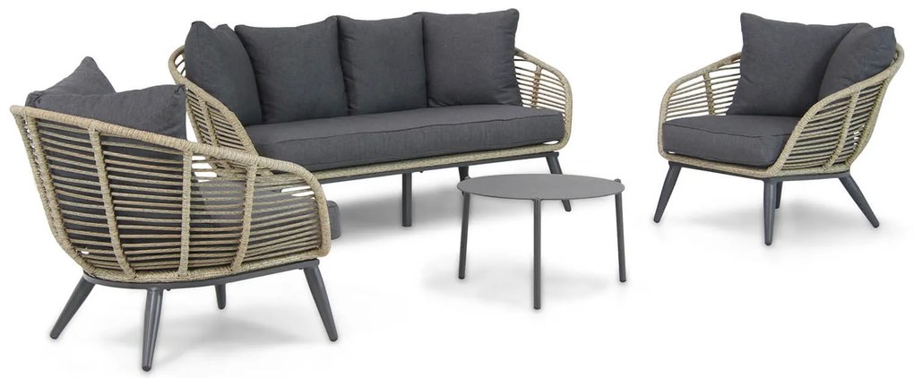 Stoel en Bank Loungeset 5 personen Wicker Taupe  Coco Coco Leonardo