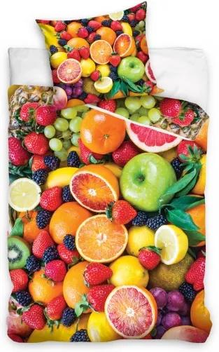 Dekbedovertrek kleurrijk fruit 160 x 200 cm