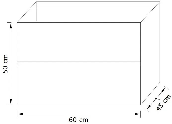 Zaro Valencia Solid Surface badkamermeubel 60cm licht eiken 1 kraangat met 2 lades