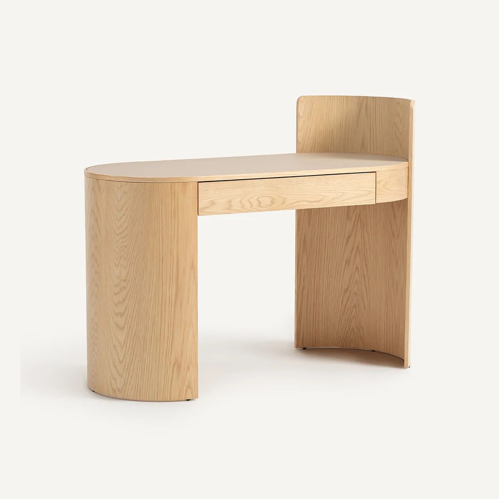 Bureau van eikenfineer en leer, Abbas