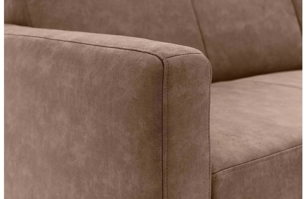 Goossens Key West bruin, micro leer, 3-zits, modern design