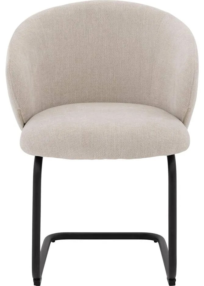 Goossens Stoel Noomi beige stof met armleuning,