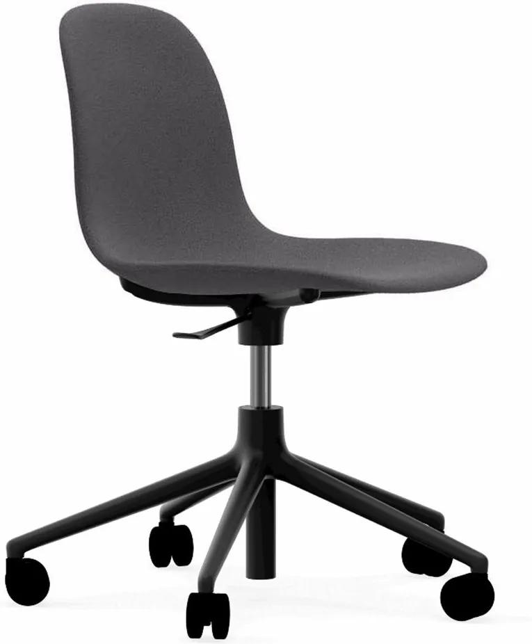 Normann Copenhagen Form Chair bureaustoel met zwart onderstel Fame Hybrid 1201 grijs