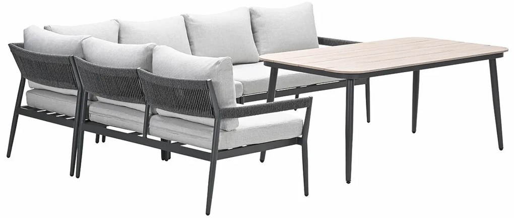 Garden Impressions Tineo lounge dining set 5-delig - donker grijs