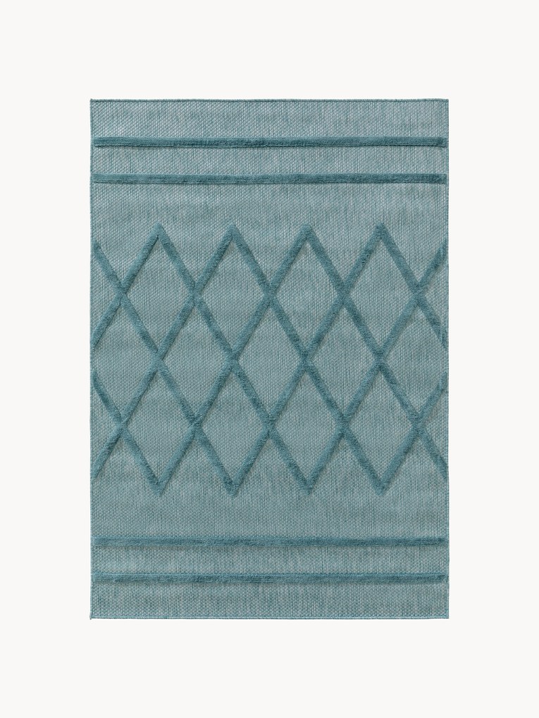 Handgeweven in- & outdoor vloerkleed Bonte met hoog-laag effect