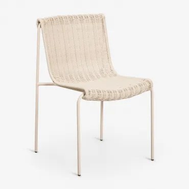 Pack Van 2 Tuinstoelen Van Synthetisch Riet En Staal Revia Tapioca Beige - Sklum