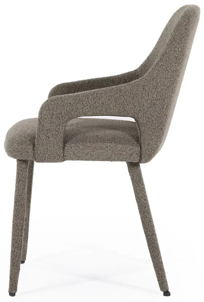 By-Boo Fika Scandinavische Eetkamerstoel Met Armleuning Bruin