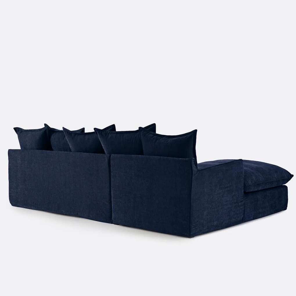 Hoekbank links, afneembare hoes, 4 zits, in gevlekt polyester, ODNA