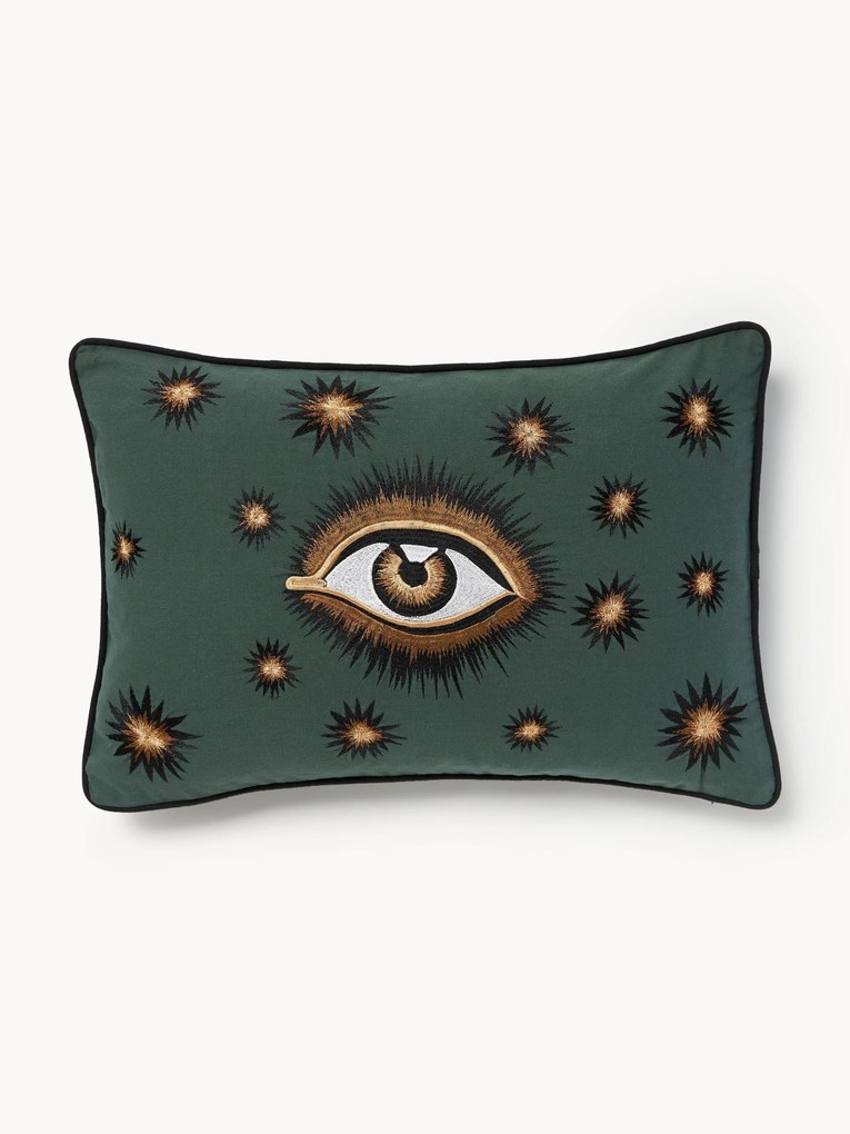 Handgemaakte katoenen kussenhoes Eye