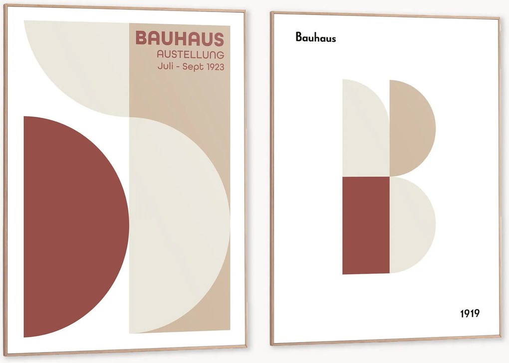 Ingelijste digitale prints Bauhaus, 2-delig