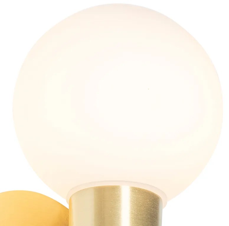 Badkamer Smart wandlamp met dimmer goud IP44 incl. Wifi G9 - Cederic Up Modern G9 IP44 bol / globe / rond rond Lamp