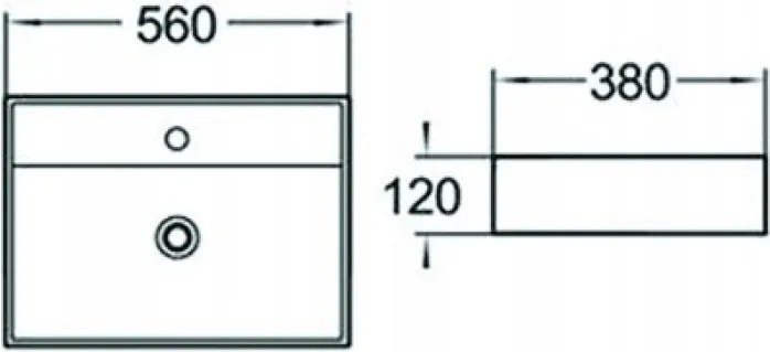 Mexen Blanca opbouw wastafel 56 x 38 cm, wit - 21105600