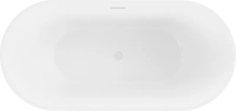 Mexen Luna vrijstaande badkuip 140 x 75 cm, wit, witte overloop - 52031407500-20