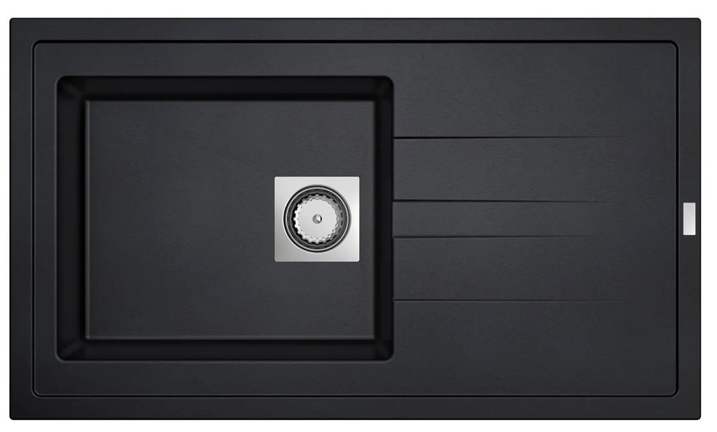 Inbouw Spoelbak Uitstortgootsteen Van Marcke Go Molto 86x50 cm Polyester Zwart