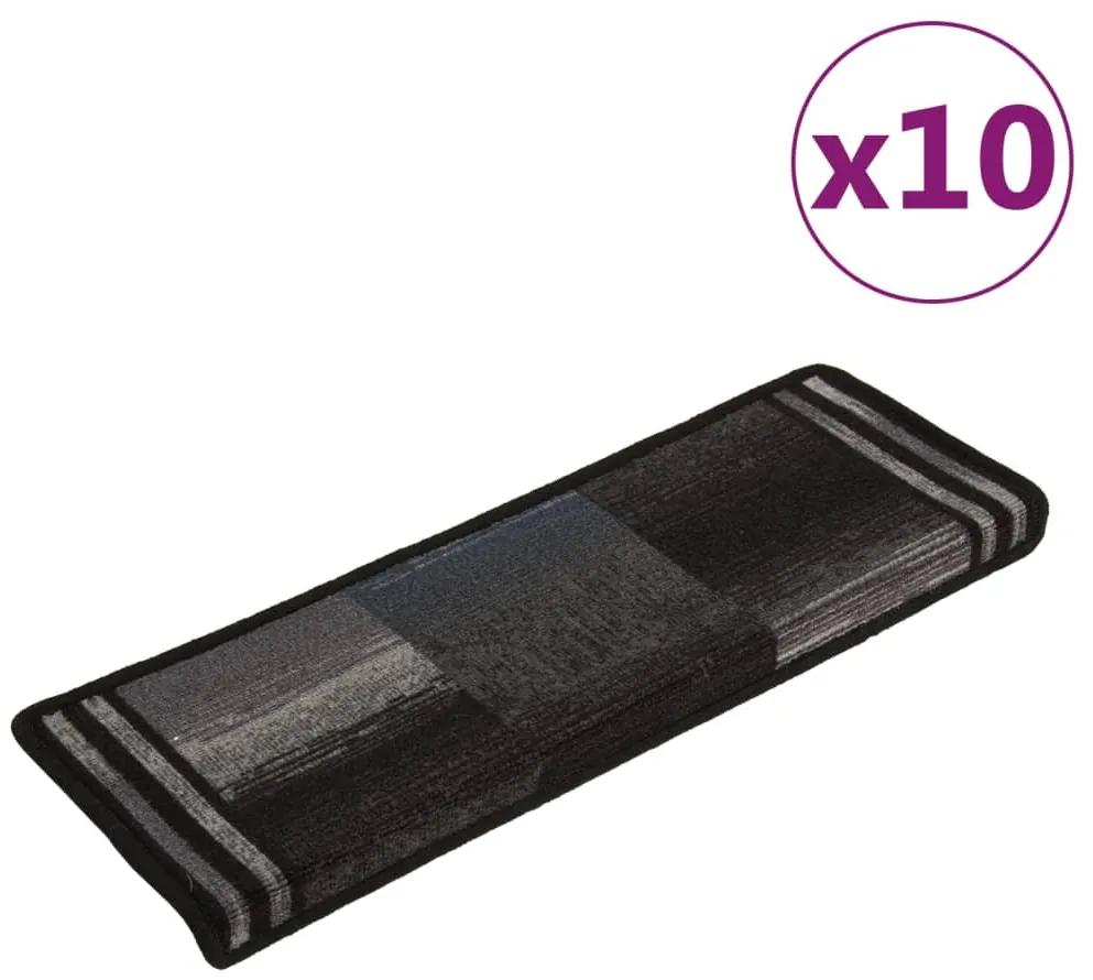 vidaXL Trapmatten zelfklevend 10 st 65x25 cm zwart en grijs