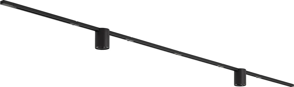 Modern railsysteem zwart met 2 spots 1-fase - Iconic Rondoo Up