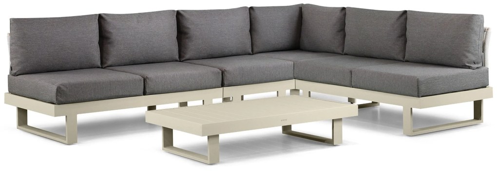 Hoek loungeset 6 personen Aluminium Taupe  Lifestyle Garden Furniture Lorenzo