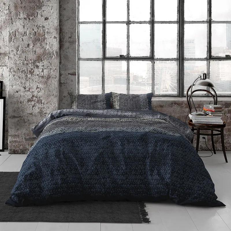DreamHouse Bedding Gradient Knits - Verwarmend Flanel - Blauw 2-persoons (200 x 200/220 cm + 2 kussenslopen) Dekbedovertrek
