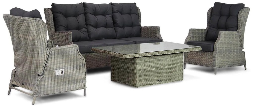 Dining Loungeset 5 personen Wicker Taupe  Garden Collections Chicago/Hamilton