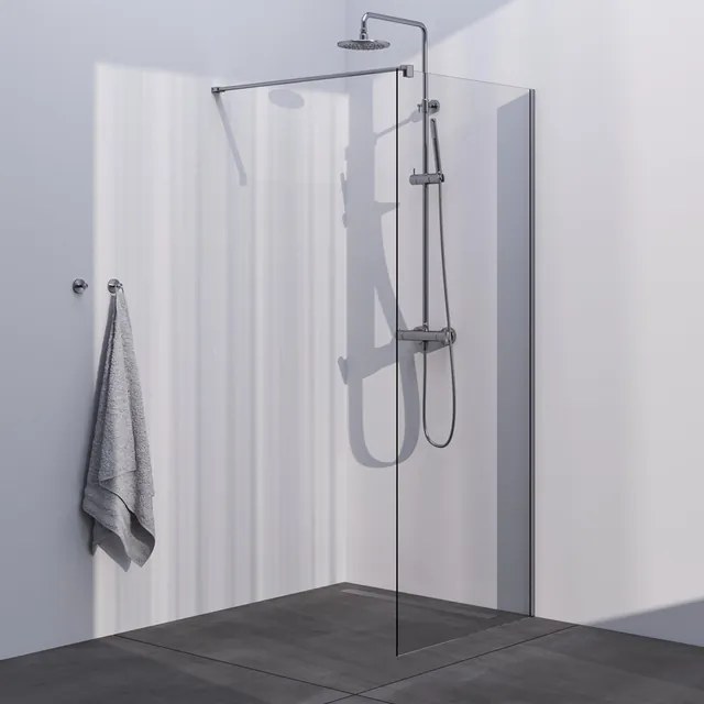 BRAUER Brushed Season Inloopdouche - helder glas - 90x200cm - geborsteld RVS GS-ISMP1H90200NG