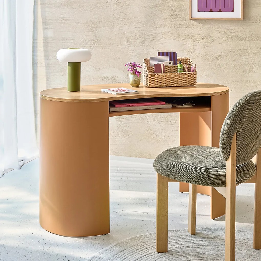 Tafellamp, in ijzer en opaline, H25,6 cm, OMER