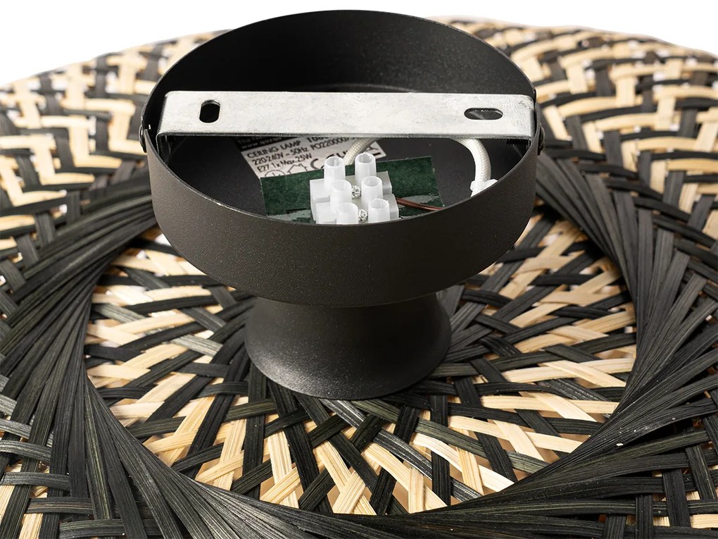 Oosterse plafondlamp zwart bamboe 50 cm - Ostrava