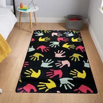 Kleden Zwart Mani Textile  Vloerkleed voor de kinderkamer