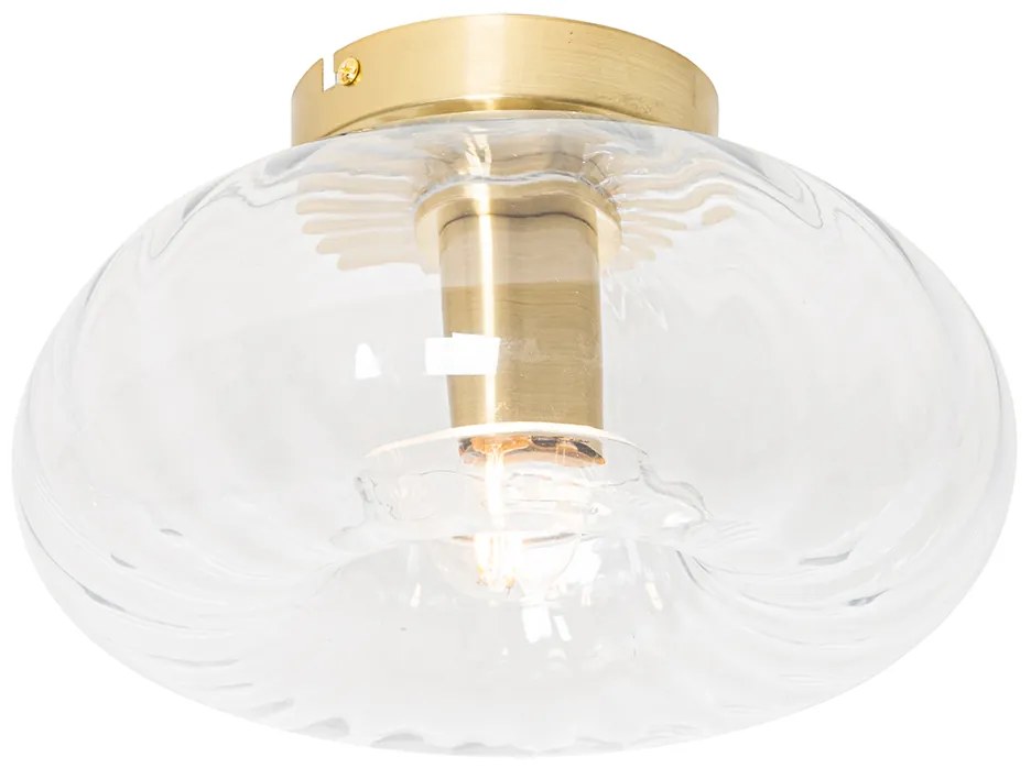 Art Deco plafondlamp goud met glas - Ayesha Art Deco E27 rond Binnenverlichting Lamp