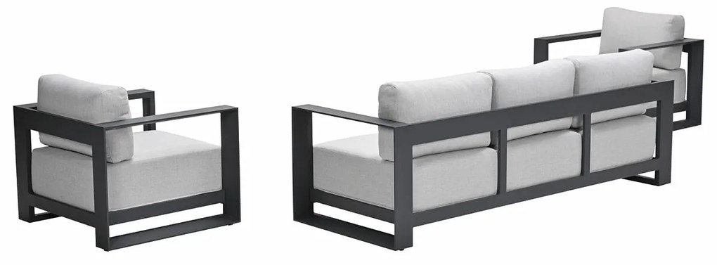 Garden Impressions Malakka loungeset 3 - delig carbon black/valley sand