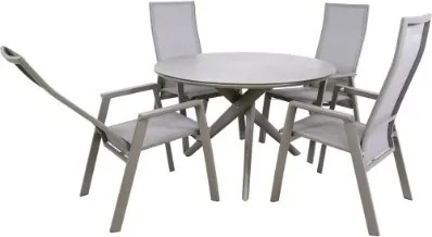 Lesli Living  Ronde Tuintafel - ø120cm - Mojito - Donkergrijs - Keramiek - Lesli Living