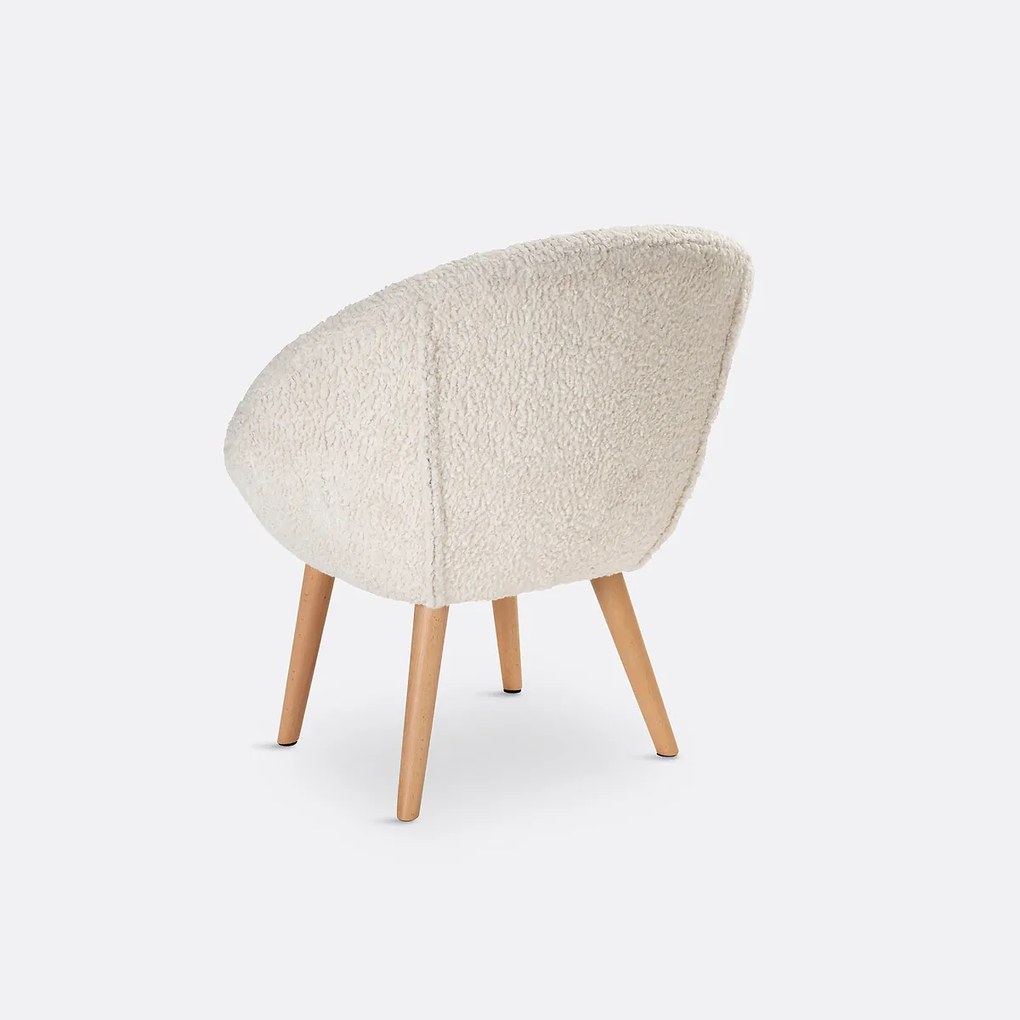 Bolvormige fauteuil met bouclette Jimi