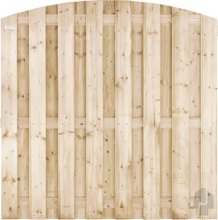 Schutting grenen toog 15L rvs groen geimpregneerd (180 x 180 cm) dikte 3,9 cm