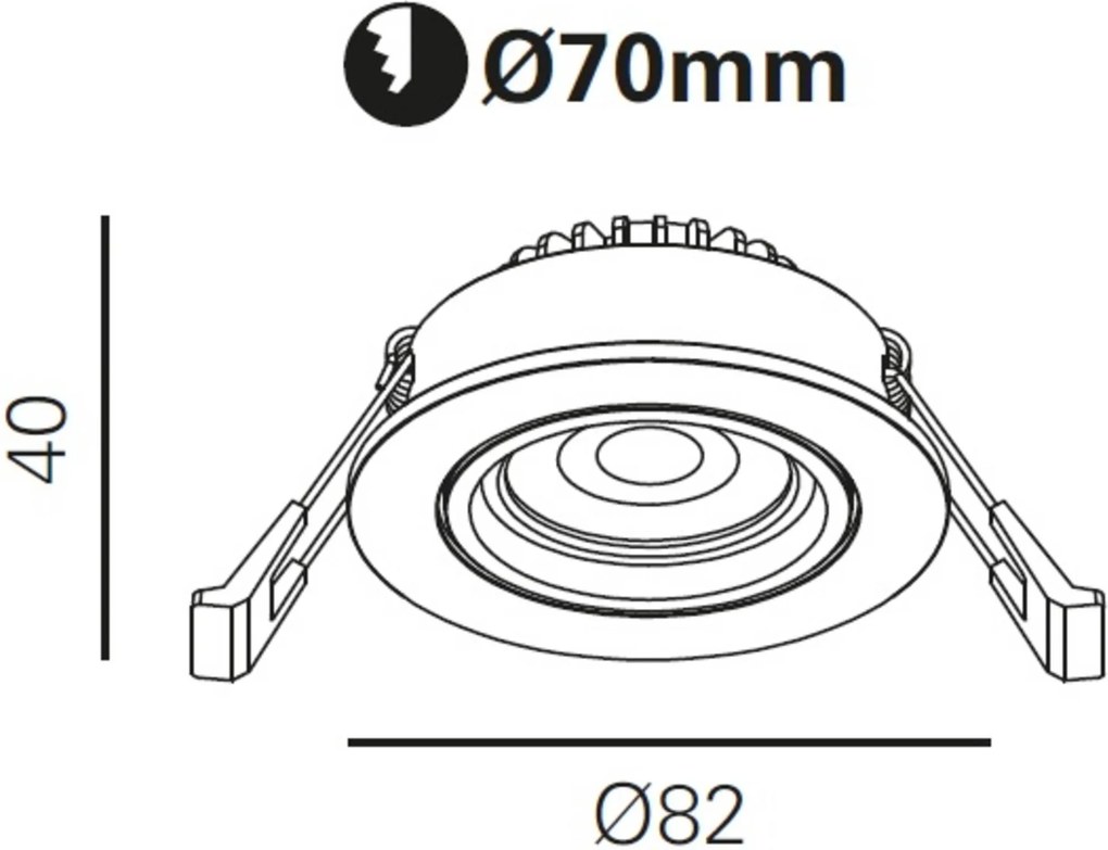Ben Brilliance LED inbouwspot 8,2x8,2x4 cm geborsteld koper