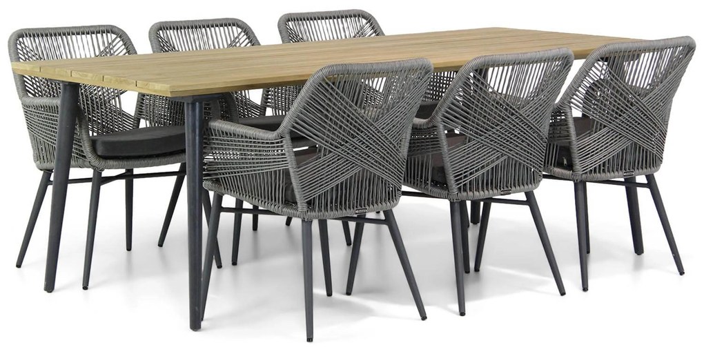 Tuinset 6 personen 240 cm Wicker Grijs Lifestyle Garden Furniture Advance/Montana